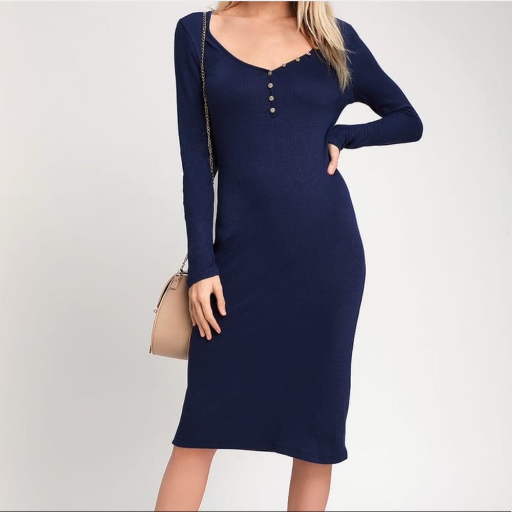 Lulus Crestline bodycon midi dress